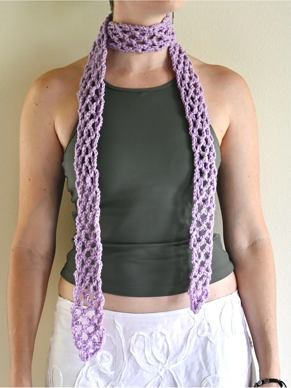 Handmade Lavender Crochet Waist Tie Belt Women